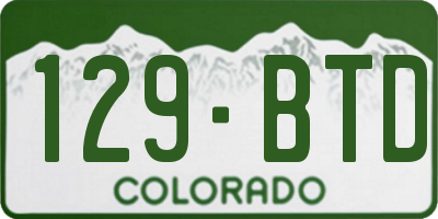 CO license plate 129BTD