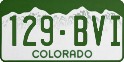 CO license plate 129BVI