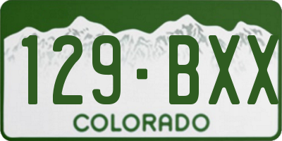 CO license plate 129BXX