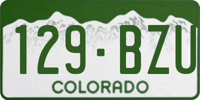CO license plate 129BZU