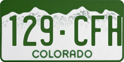 CO license plate 129CFH