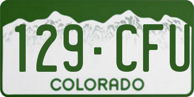 CO license plate 129CFU