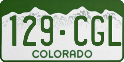 CO license plate 129CGL