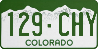 CO license plate 129CHY