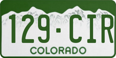 CO license plate 129CIR