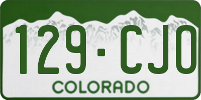 CO license plate 129CJO