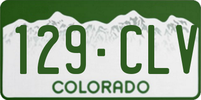 CO license plate 129CLV