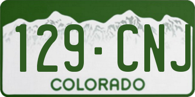 CO license plate 129CNJ