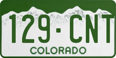 CO license plate 129CNT