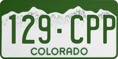 CO license plate 129CPP