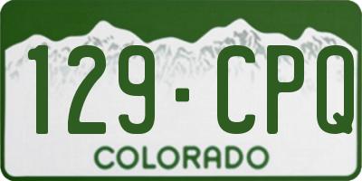CO license plate 129CPQ