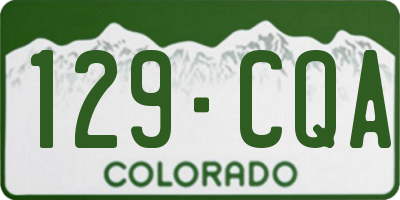 CO license plate 129CQA