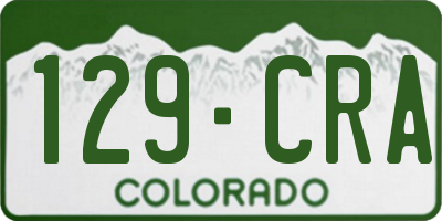 CO license plate 129CRA