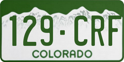 CO license plate 129CRF