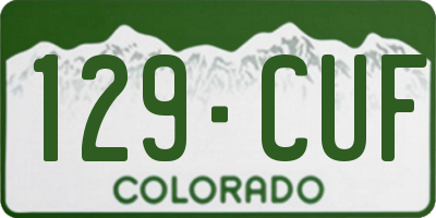 CO license plate 129CUF
