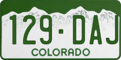 CO license plate 129DAJ