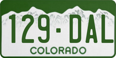 CO license plate 129DAL