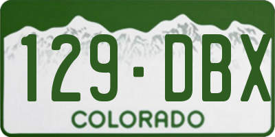 CO license plate 129DBX