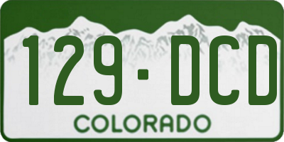 CO license plate 129DCD