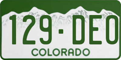 CO license plate 129DEO