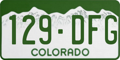 CO license plate 129DFG