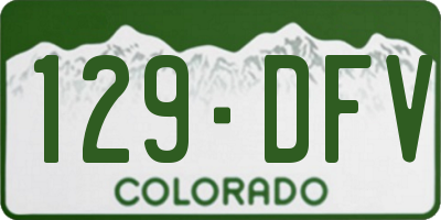 CO license plate 129DFV