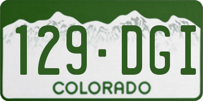 CO license plate 129DGI