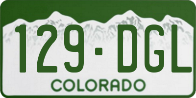 CO license plate 129DGL