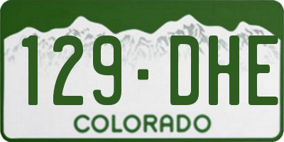 CO license plate 129DHE