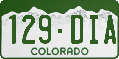 CO license plate 129DIA