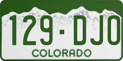 CO license plate 129DJO