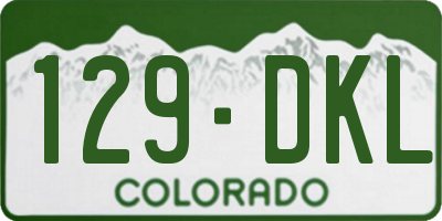 CO license plate 129DKL