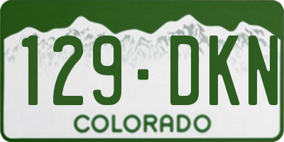 CO license plate 129DKN
