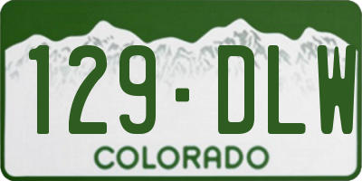 CO license plate 129DLW
