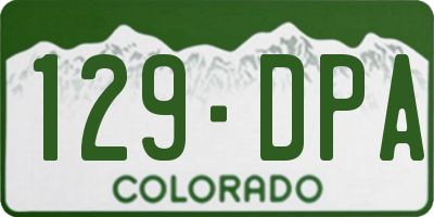 CO license plate 129DPA