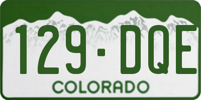 CO license plate 129DQE
