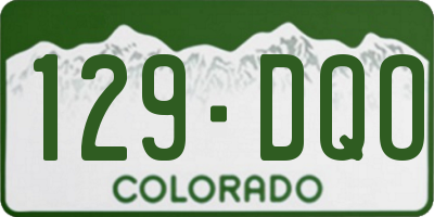 CO license plate 129DQO
