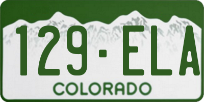 CO license plate 129ELA