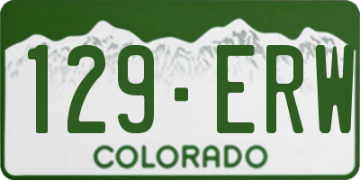 CO license plate 129ERW