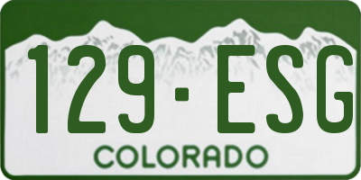CO license plate 129ESG