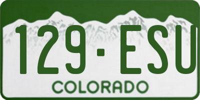 CO license plate 129ESU