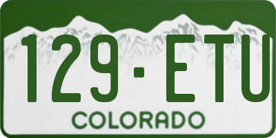 CO license plate 129ETU