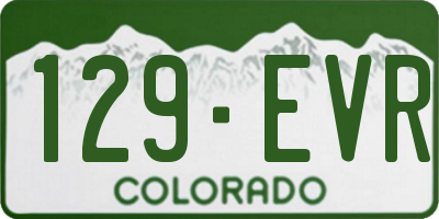 CO license plate 129EVR