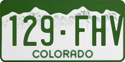 CO license plate 129FHV
