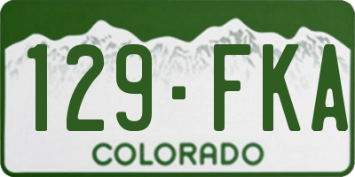 CO license plate 129FKA