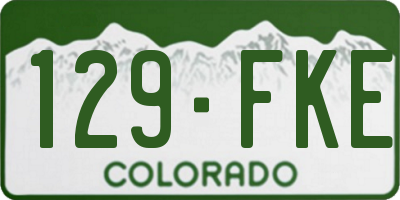 CO license plate 129FKE