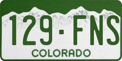 CO license plate 129FNS