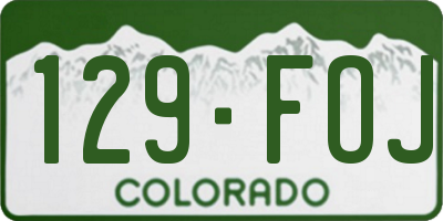 CO license plate 129FOJ