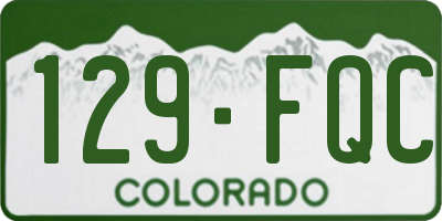 CO license plate 129FQC