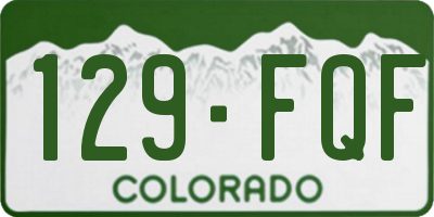 CO license plate 129FQF